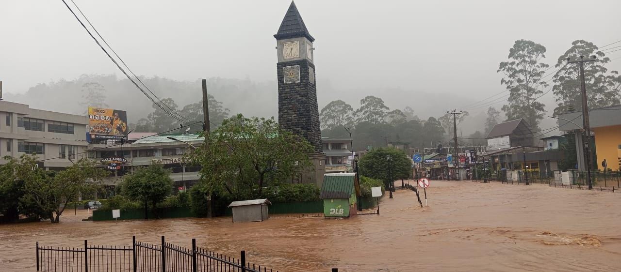 முற்றாக நீரில் மூழ்கிய நுவரெலியா மாநகரம்