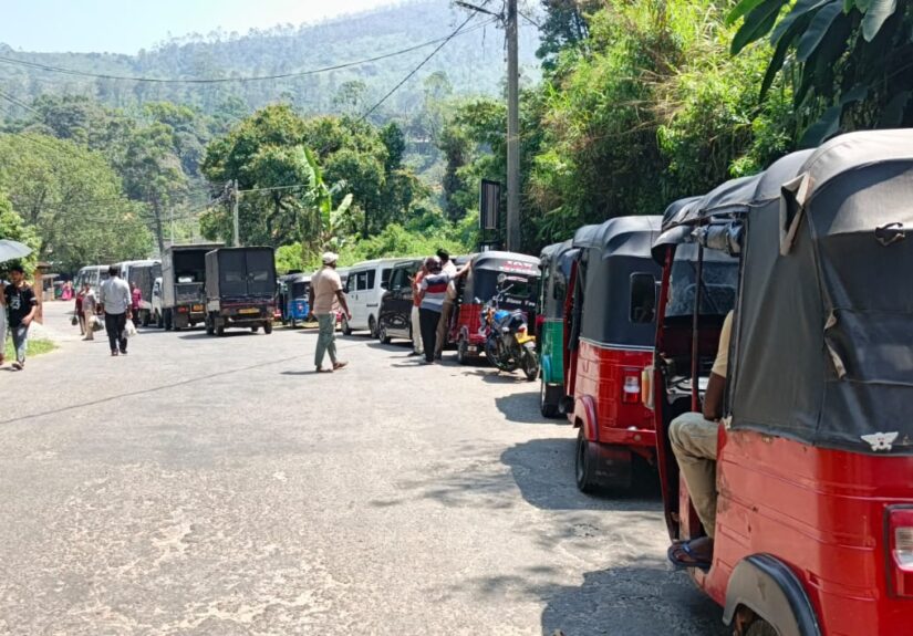 மஸ்கெலியா எரிபொருள் நிரப்பும் நிலையத்தில் வரிசையில் வாகனங்கள்