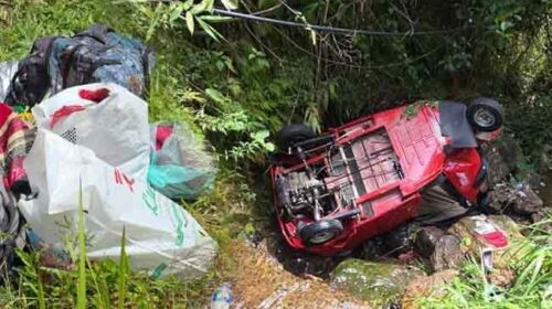 முச்சக்கர வண்டி 50 அடி பள்ளத்தில் வீழ்ந்து மூவர் காயம்!