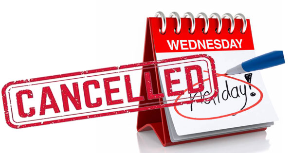 புதன் கிழமை விடுமுறை புதன் கிழமை முதல் இரத்து!