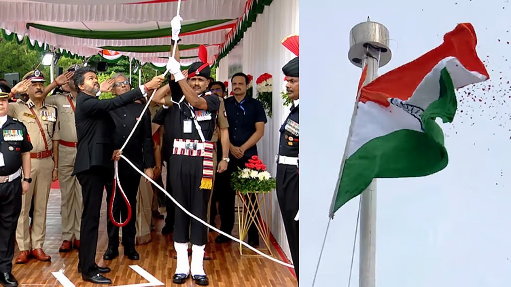 கோட்டையில் கொடியேற்றினார் முதல்வர் விஜய்!